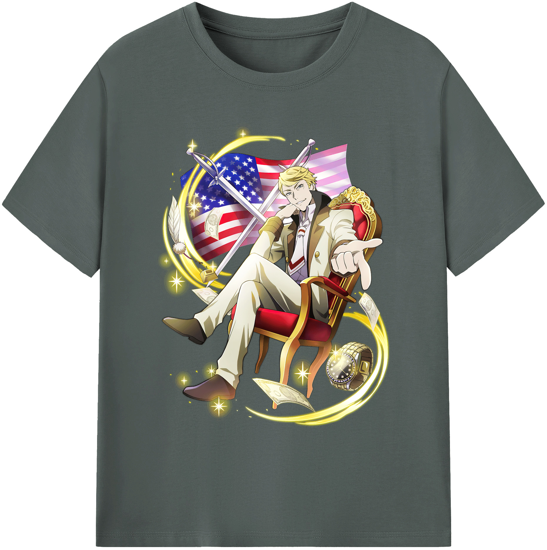 （画像用） 文豪ストレイドッグス Bungo Stray Dogs 綿100％ メンズ半袖Tシャツ｜肌触りやわらか＆通気性